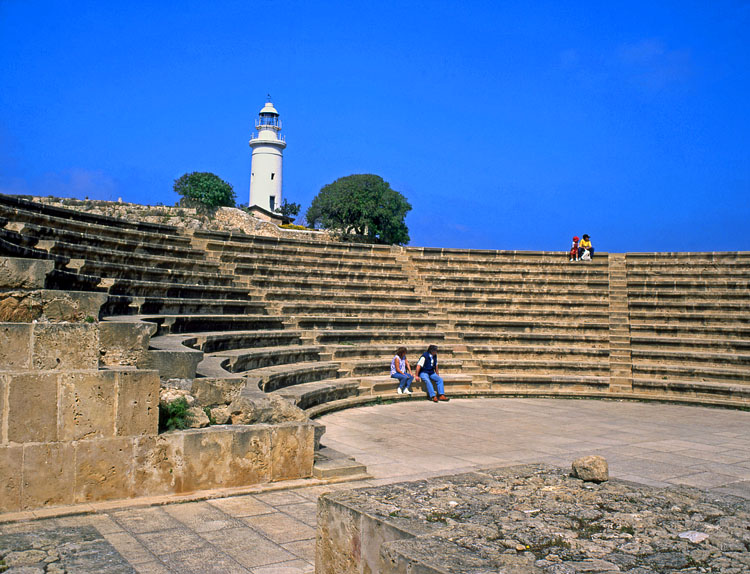CYPRUS, Paphos, Kato Paphos, 2nd century ODEON and lighthouse, CYP245JPL A 750