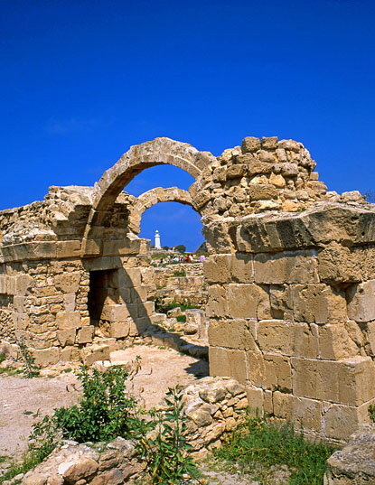 CYPRUS, Paphos, Kato Paphos, ruins of SARANTA KOLONES castle, CYP247JPL A 415