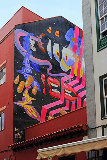 Canary Islands, TENERIFE, Puerto de la Cruz, old town area, street art, mural, SPN1697JPL 370