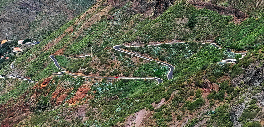 Canary Islands, TENERIFE, mountain scenery, winding road, SPN1809JPL M 850