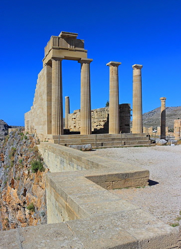 RHODES, Lindos, Acropolis site, ruins of the Temple of Athena, GIS1280JPL 363