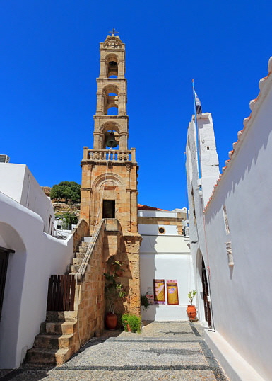 RHODES, Lindos, Panagia Church and bell tower, GIS1399JPL 385