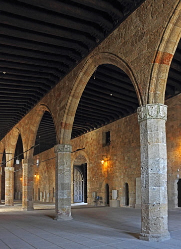 RHODES, Rhodes Town, Old Town, Archaeological Museum, upper floor columns, GIS1559JPL 363