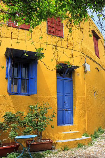 RHODES, Rhodes Town, Old Town, colourful house front, GIS1590JPL 370