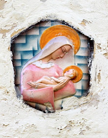 MALTA, St Julian's, house front, religious plaque, MLT 1038JPL 220