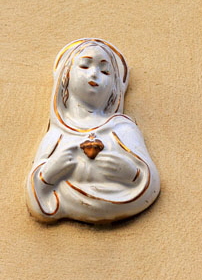 MALTA, St Julian's, house front, religious plaque, MLT 1039JPL 230