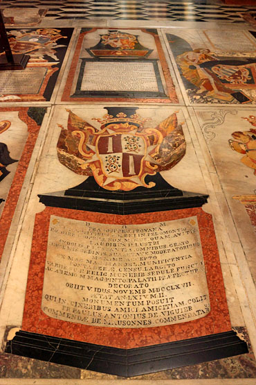 MALTA, Valletta, St John's Co-Cathedral, Langue of Germany chapel, marble tombstones, MLT786JPL 72