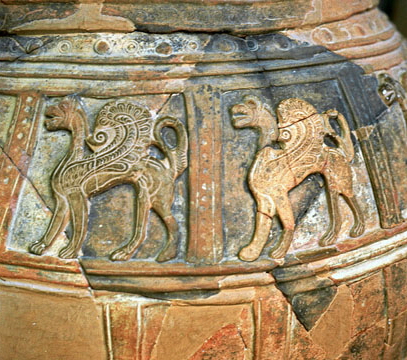 Mythological figures on storage jars (Palace of Knossos), 360 deep