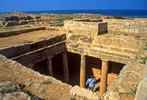 CYPRUS, Paphos, Kato Paphos, Tombs Of The Kings, tomb with Doric pillars, CYP425JPL A 300