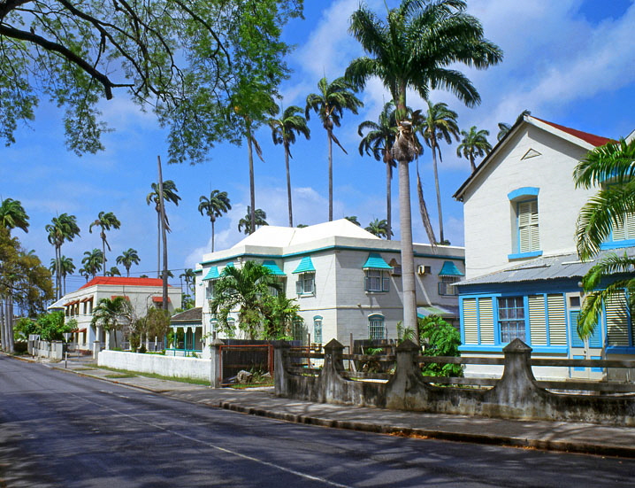 BARBADOS, Bridgetown, Belleville area, colonial style houses, BAR555JPL A 750