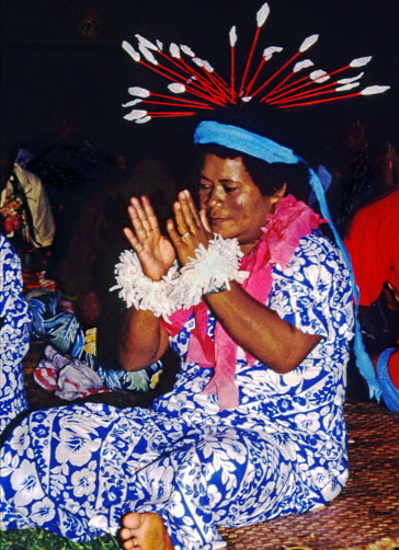 FIJI, Viti Levu Island, Fijian Meke performer (traditional song and dance), FIJ1236JPL A 364