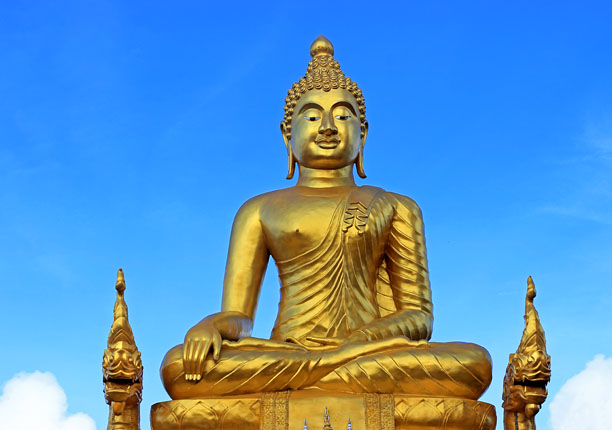 Thailand, PHUKET, Big Buddha, temple site, Golden Buddha statue, THA3964JPL A 612
