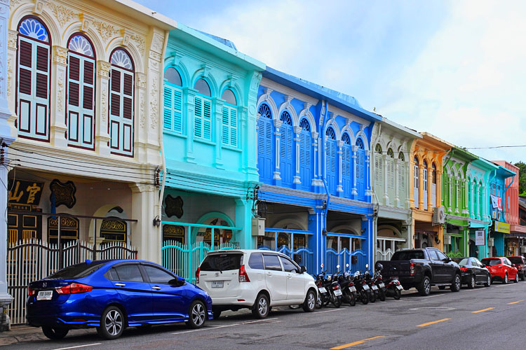 Thailand, PHUKET, Phuket Old Town, Sino-Portuguese architecture, shophouses, THA3868JPL A 750
