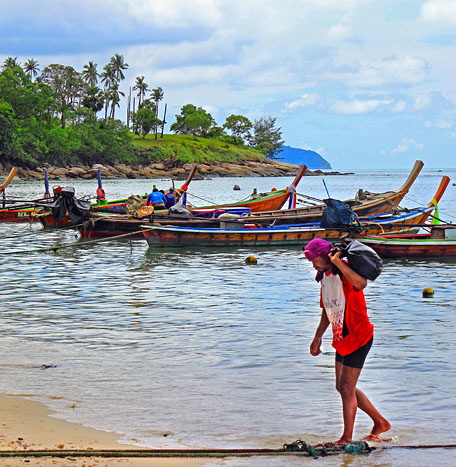 Thailand, PHUKET, Rawai, fishing village, fishing boats, THA3993JPL A 467 deep